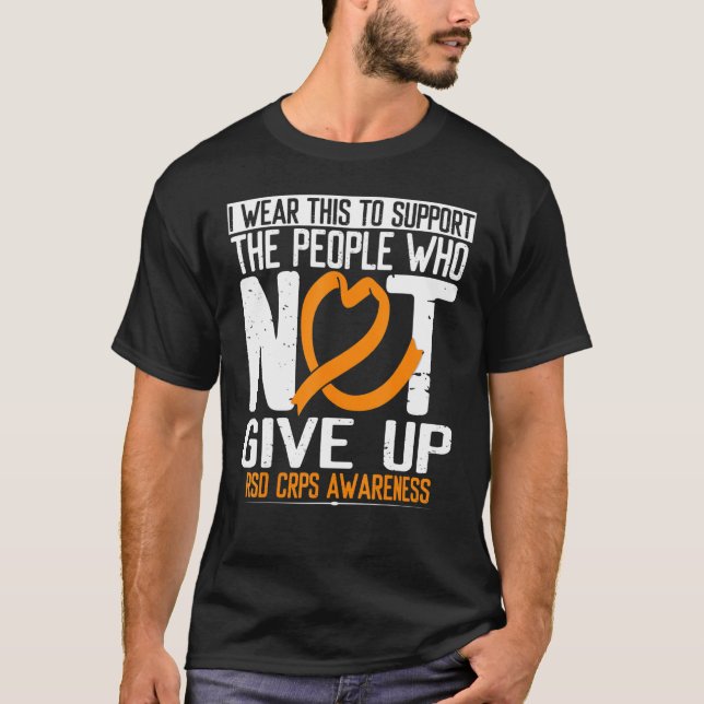 Camiseta Orange Ribbon Não Desiste do Sobrevivente Rsd Crps (Frente)