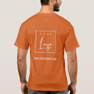 Camiseta Orange Rust Business Adicionar seu nome de logotip