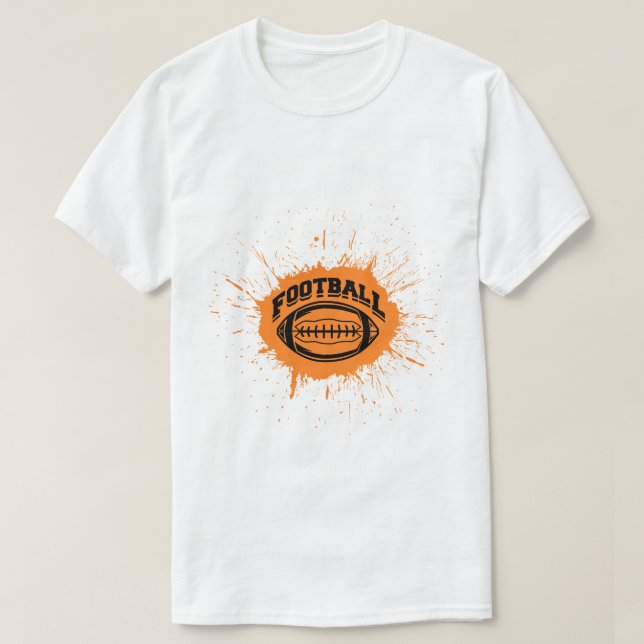 Camiseta Orange Splash American Football Art (Frente do Design)