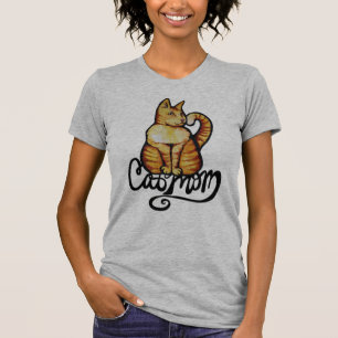 Camiseta Orange Tabby Cat Mãe Kitty Trabalho de arte