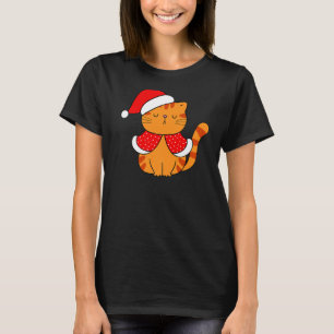 Camiseta Orange Tabby Cat Santa Hat natal Cat Bah humb