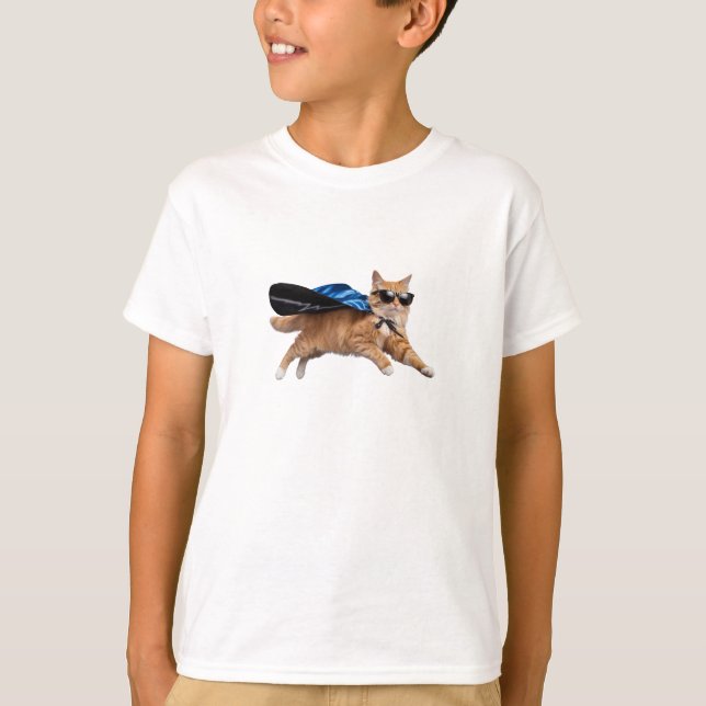 Camiseta Orange Tabby Superherói (Frente)
