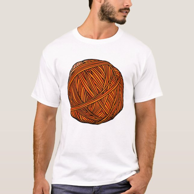 Camiseta Orange Yarn Ball Art (Frente)