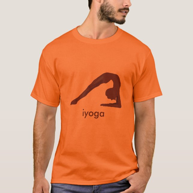 Camiseta Oranget-shirt yoga pose (Frente)