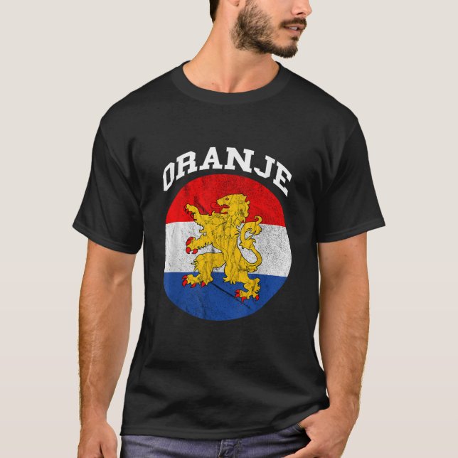 Camiseta Oranje Casaco de Arms Dutch Lion Holland Holanda (Frente)