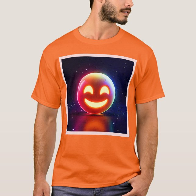 Camiseta Orb Emoji Feliz e Brilhante (Frente)