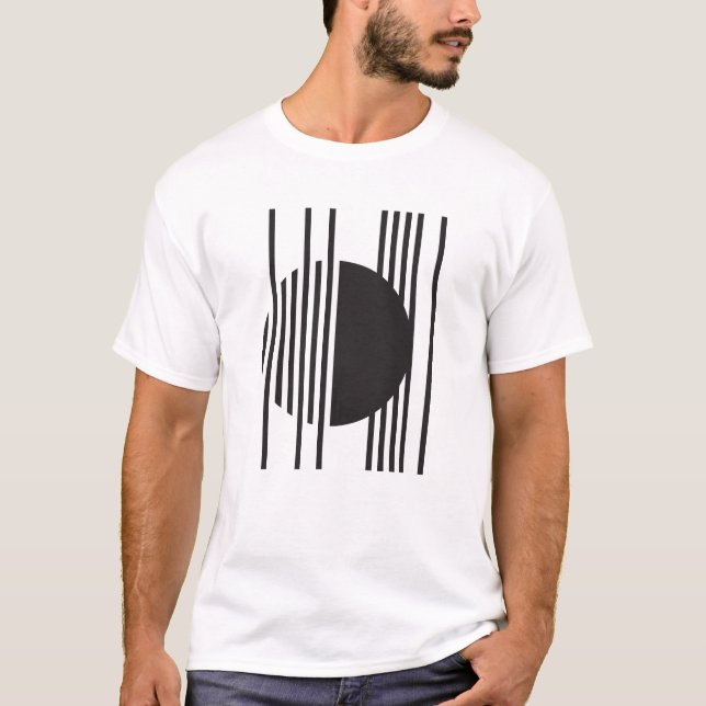 Camiseta Órbita Listrada Geométrica (Frente)