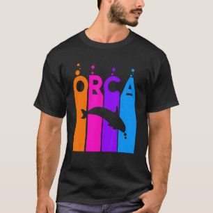 Camiseta Orca Animal Rainbow Bubble Com Silhouette