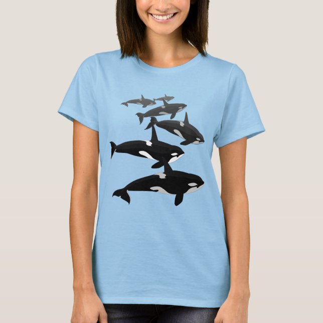 Camiseta Orca de Baleia e Camiseta Orca de Tamanho (Frente)