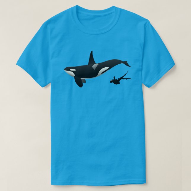 Camiseta Orca e Mergulhador  (Frente do Design)