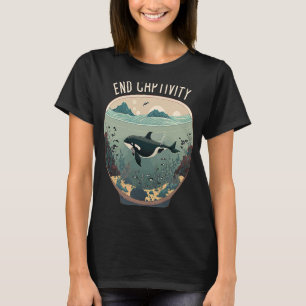Camiseta Orca End Captivity Liberta A Proteção Marinha Orca