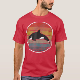 Camiseta Orca Family Vintage Retro Art, Família de Baleias 