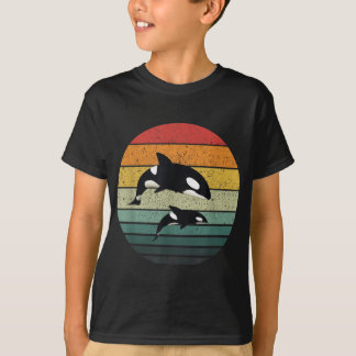 Camiseta Orca Family Vintage Retro Art, Família de Baleias