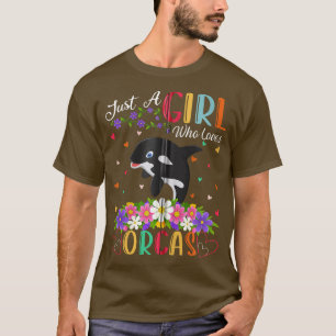 Camiseta Orca Fish Lover Apenas Uma Menina Que Ama Orcas Zi