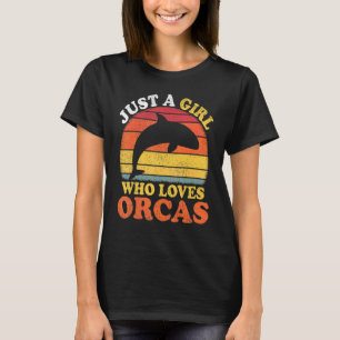 Camiseta Orca Fish Vintage Apenas Uma Menina Que Ama Orcas