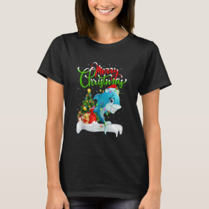 Camiseta Orca Fish Xmas Decorações Papais noeis Orca Natal
