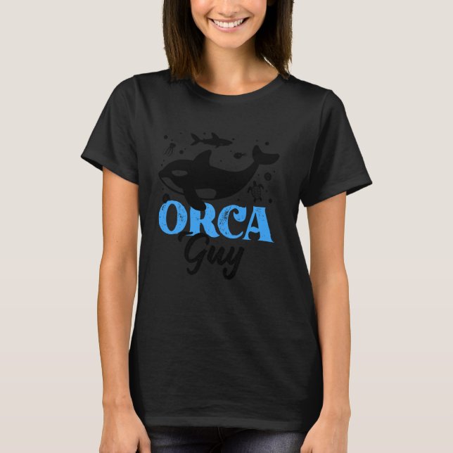 Camiseta Orca Graphic For Boi Men Kids Whale Long Sleeve (Frente)