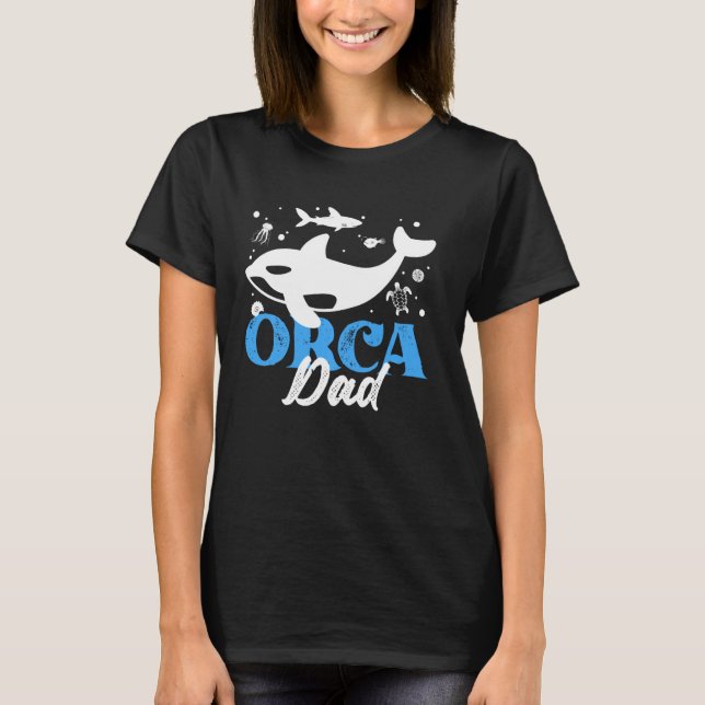Camiseta Orca  Graphic For Boys Men Dads Whale Long Sleeve (Frente)