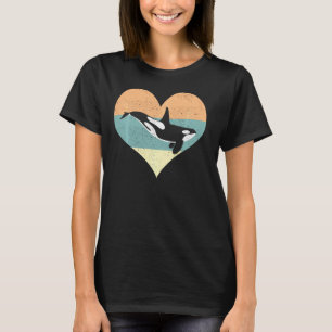 Camiseta Orca Heart Design - Animais do Oceano Baleia Assas