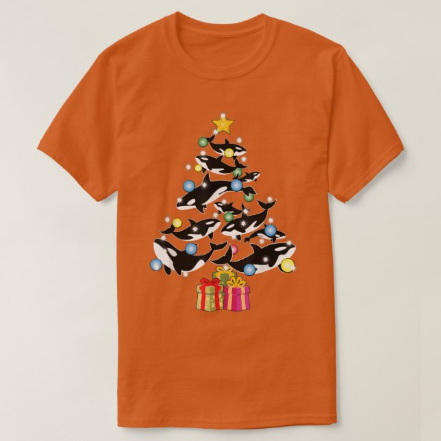 Camiseta Orca Killer Whale e Árvore de Natal Orca Christma (Frente do Design)