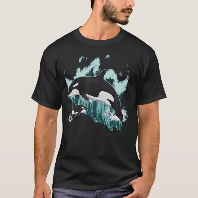 Camiseta Orca Killer Whale Ocean Men Rapazes Orca (Frente)