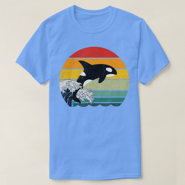 Camiseta Orca Killer Whale Sea Panda Retro (Frente do Design)