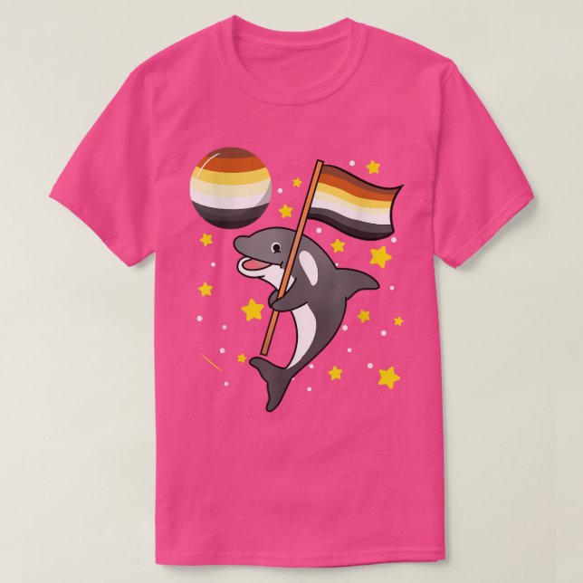 Camiseta Orca No Orca Espacial Gay Urso (Frente do Design)