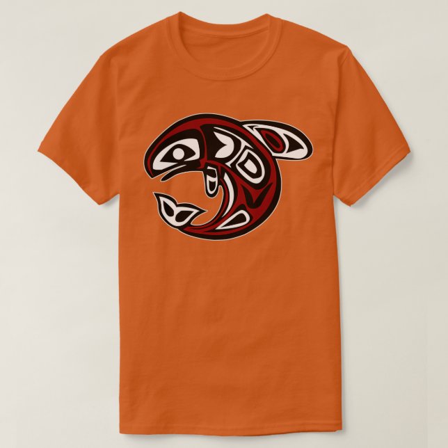 Camiseta Orca Noroeste Coast Native Totem Killer  (Frente do Design)