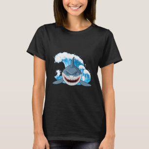 Camiseta orca pincel tubarão fêmeas da boca do tubarão