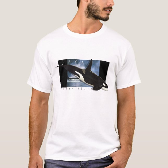 Camiseta Orca, t-shirt da arte da baleia de assassino (Frente)