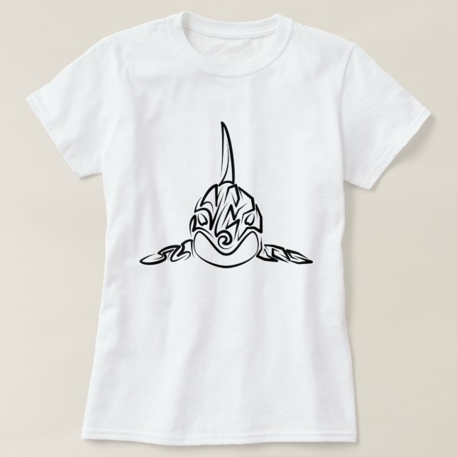 Camiseta Orca Tribal Negra (Frente do Design)