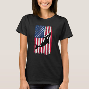 Camiseta Orca Upside Down Silhouette American Flag Usa Patr