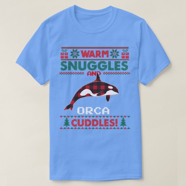 Camiseta Orca Whale Christmas Pajama Shirt Christmas S (Frente do Design)