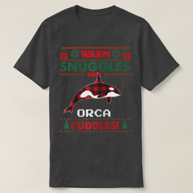 Camiseta Orca Whale Christmas Pajama Ugly Christmas Sweat (Frente do Design)