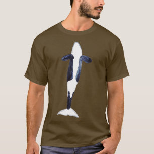 Camiseta Orca whale impermeável pintura por aquarela impres