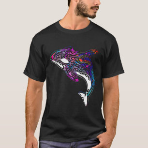 Camiseta Orca Whale Ocean Sea Totem Trabalho de arte Whales