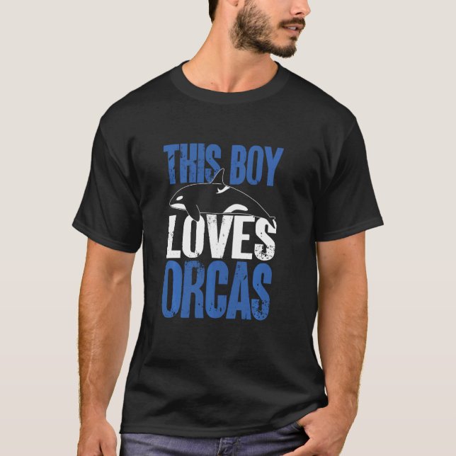 Camiseta Orca Whales This Boy Loves Orcas Long Sleeve (Frente)