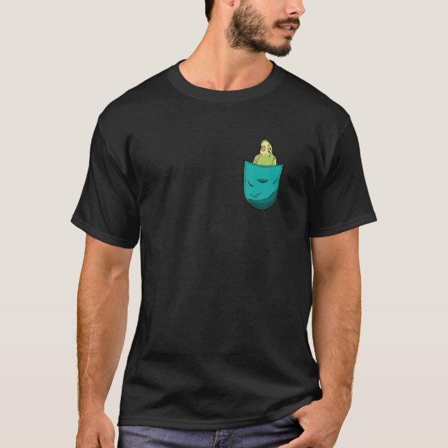 Camiseta Orçamento Pocket Paprot Bird Budgerigar Budget (Frente)