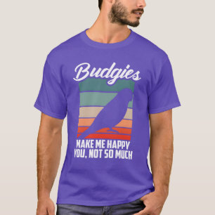 Camiseta Orçamentos Me Fazem Feliz Parrot Bird Budgerigar F