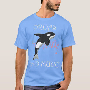 Camiseta Orcas and Music Notes Cute Sea Animal 