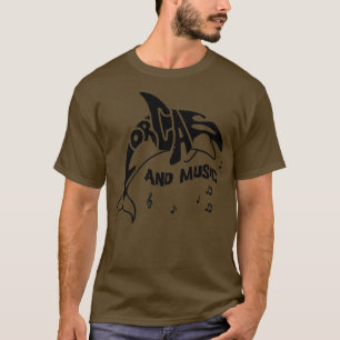Camiseta Orcas e Música Notas de Baleia Músicas Clef