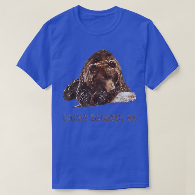 Camiseta Orcas Island Brown Grizzly Bear Em Snow Washington (Frente do Design)