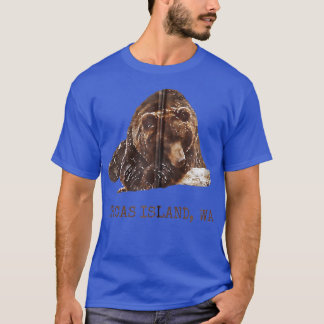 Camiseta Orcas Island Brown Grizzly Bear Em Snow Washington