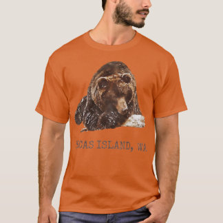 Camiseta Orcas Island Brown Grizzly Bear Em Snow Washington