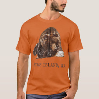 Camiseta Orcas Island Brown Grizzly Bear In Snow Washington