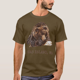 Camiseta Orcas Island Brown Grizzly Bear In Snow Washington