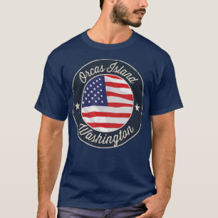 Camiseta Orcas Island - Patriotic Washington Souvenir T-Shi