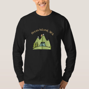 Camiseta Orcas Island Wa Mounains subindo acampamento
