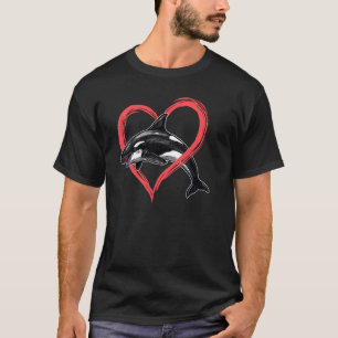 Camiseta Orcas Killer Whale Symbol Love Heart Gift Valentin
