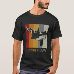 Camiseta Orcas me faz feliz baleia assassina